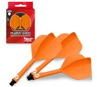 Shot! Darts Flight Deck Jeu de 3 ailettes et système de tige pour fléchettes avec déflections réduites et aile de forme standard (350 microns) disponibles en lot de 3 (orange, entre-deux)