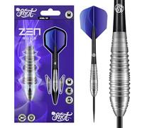 Shot! Darts Zen Budo 80% Tungstène Pro Jeu de Pointes en Acier pour fléchettes à Lancer, Professionnel - Fabriqué en Nouvelle-Zélande - Ailes de fléchettes conçues - Fléchettes à Pointe en métal