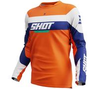Shot Devo League Maillot de motocross, bleu-orange, taille M pour homme