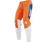 Shot Devo League Pantalons de motocross, blanc-bleu-orange, taille 36 pour homme