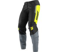 Shot Devo League Pantalons de motocross, noir-gris-jaune, taille 30 pour homme