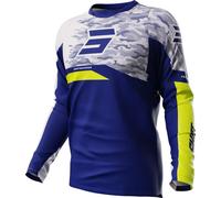 Shot Devo Matrix Maillot de motocross, blanc-bleu, taille L pour homme