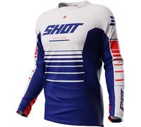 Shot Devo Peak Maillot de motocross, blanc-bleu, taille 2XL pour homme