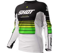 Shot Devo Peak Maillot de motocross, noir-blanc-vert, taille 3XL pour homme