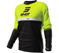 Shot Devo Reflex Maillot de motocross, noir/jaune néon, Taille M