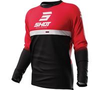 Shot Devo Reflex Maillot de motocross, noir/rouge, Taille S