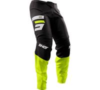 Shot Devo Reflex Pantalon de motocross, noir-jaune, taille 30 pour homme