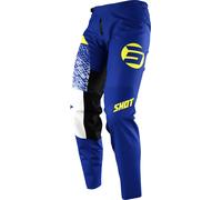 Shot Devo Roll Pantalon de motocross pour enfants, bleu-jaune, taille 11 - 12 12 - 14 12/14 12 ans 13 ans pour des gamins