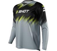 Shot Devo Versus Maillot de motocross, noir/gris/jaune, Taille S