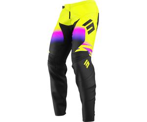 Shot Devo X-Trem Pantalons de motocross, noir/jaune, Taille 30