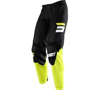 Shot Draw Burst Pantalon de motocross, noir-jaune, taille 30 pour homme