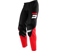 Shot Draw Burst Pantalon de motocross, noir-rouge, taille 30 pour homme