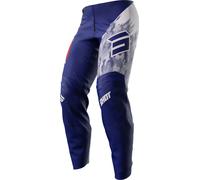 Shot Draw Kid Matrix Pantalons de motocross, blanc-bleu, taille 10/11 pour des gamins