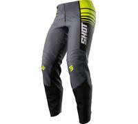 Shot Draw Kid Peak Pantalons de motocross, Gris/Noir/Jaune, Taille 36