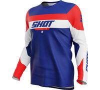 Shot Draw League Maillot de motocross enfant, bleu/rouge/blanc, Taille 10/11