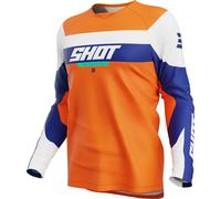 Shot Draw League Maillot de motocross enfant, Orange/Blanc/Bleu, Taille 8/9