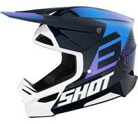 Shot Furious Apex Casque de motocross, blanc-turquoise-bleu, taille XL pour homme