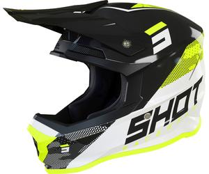 Shot Furious Camo Casque de motocross, Noir/Blanc/Jaune, Taille XL (61/62)