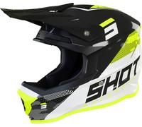 Shot Furious Camo Casque de motocross, noir-blanc-jaune, taille XL pour homme