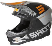 Shot Furious Draw Casque de motocross, Gris/Orange, Taille XXL (63/64)