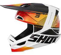 Shot Furious Electron Casque de motocross, blanc-orange, taille 2XL pour homme