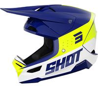 Shot Furious League Casque de motocross, blanc-bleu-jaune, taille L pour homme