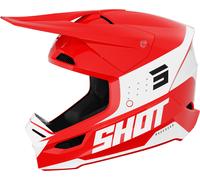 Shot Furious League Casque de motocross, blanc-rouge, taille L pour homme