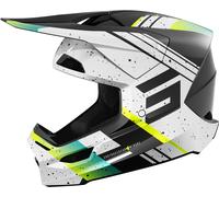 Shot Furious Mirage Casque de motocross, Noir/Blanc/Jaune, Taille L (59/60)