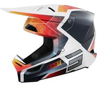 Shot Furious Phaser Casque de motocross pour enfants, noir-blanc-rouge, taille S pour des gamins