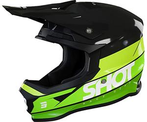 SHOT Furious Story Casque de Motocross (Black/Green,M (57/58))