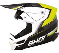 Shot Furious Tracer Casque de motocross pour enfants, Blanc/Noir/Jaune, Taille S (49/50)