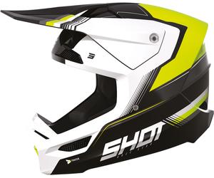 Shot Furious Tracer Casque de motocross pour enfants, noir-blanc-jaune, taille S pour des gamins