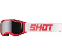 Shot Iris 2.0 Solid Lunettes de motocross, Rouge/Blanc, Taille unique