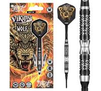 Shot! Jeu de fléchettes Viking Wolf à pointe souple - 90 % tungstène - Professionnel - Fabriqué en Nouvelle-Zélande - Ailettes de fléchettes conçues pour homme et femme - Barre en plastique pour