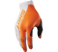 Shot Lite Gants de motocross, orange/blanc, Taille 10