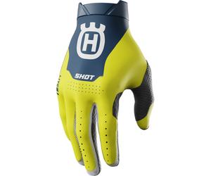 Shot Lite Husqvarna Limited Edition Gants de motocross, bleu/jaune, Taille 10