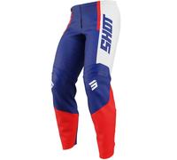 Shot Draw League Pantalons de motocross pour enfants, blanc-rouge-bleu, taille 10/11 pour des gamins