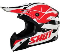 Shot Pulse Revenge Casque de motocross, noir-blanc-rouge, taille L