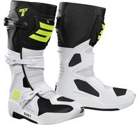Shot Race 6 Bottes de motocross, noir-blanc-jaune, taille 45 pour homme