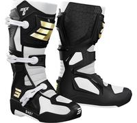 Shot Race 6 Bottes de motocross, noir-blanc-or, taille 47 pour homme
