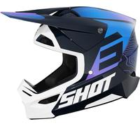 SHOT RACE GEAR Casque Motocross Furious Apex Blue Glossy - Casque Moto Tout-Terrain Homologué ECE 22.06 - Ultra Léger 1300 g - Ventilation Optimisée - Intériérieur Lavable - Fermeture Double D