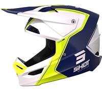 SHOT RACE GEAR Casque Motocross Furious Reflex Blue Glossy - Casque Moto Tout-Terrain Homologué ECE 22.06 - Ultra Léger 1300 g - Ventilation Optimisée - Intériérieur Lavable - Fermeture Double D