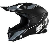 SHOT RACE GEAR Casque Motocross Lite Black White Matt - Ultra Léger 1100g - Coque Tri-Composite - Ventilation Optimisée - Intérieur Lavable Morpho-Conforming - Fermeture Double D