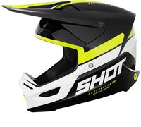 Shot Race Iron Casque de motocross, noir-blanc-jaune, taille M pour homme