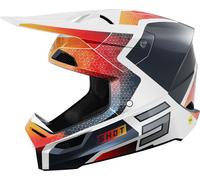 Shot Race Phaser Casque de motocross, Blanc/Rouge/Bleu, Taille XL (61/62)