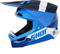 Shot Race Ridge Casque de motocross, noir-blanc-bleu, taille L pour homme