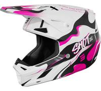 Shot Speed Beast Casque de motocross, blanc-rose, taille L pour homme