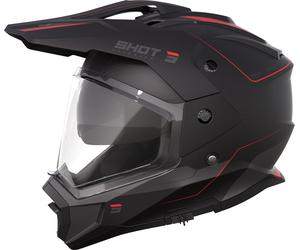 Shot Trek Max Vision Rally Casque d’enduro, noir-rouge, taille M pour homme
