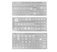 SHOTAY Universal Bga Reballing Stencils, 3pcs Universal BGA Reballing Stencils Kit pour MTK Samsung HTC Huawei Android Silver