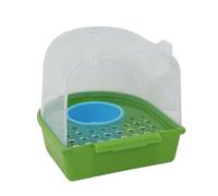 Shotet Bird Bad Bac à nourriture de douche transparent et renversé | Bain d'oiseaux suspendus durable pour perruches, cockatiels | Accessoire intérieur extérieur pour nourriture et eau